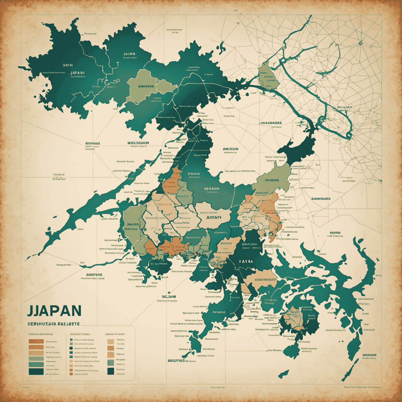 A stylized map of Japan with web design elements like wireframes and color palettes overlaid, representing the growing demand for web designers in the country